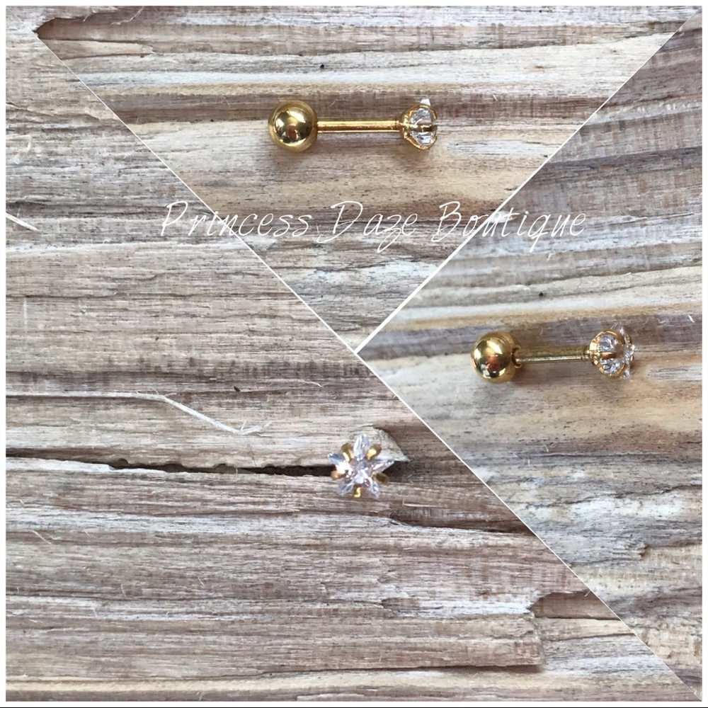 Diamond Star‎ Gold Cartilage/ Tragus Earring